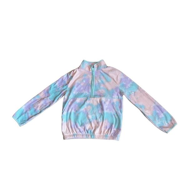 Athletic Works Girls Microfleece Half-Zip Pullover Tie Dye - Size LG (10-12) - Picture 3 of 8